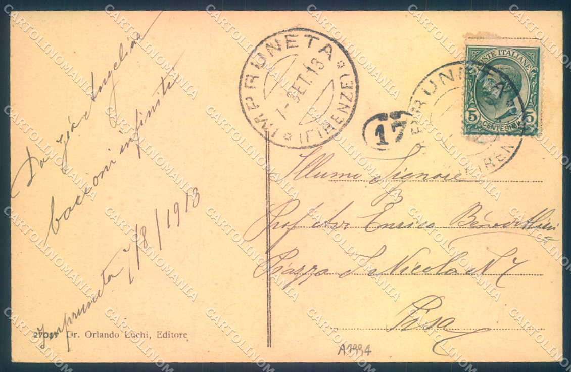 Firenze Impruneta Passeggiata dei Sassineri cartolina JK0686 – retro