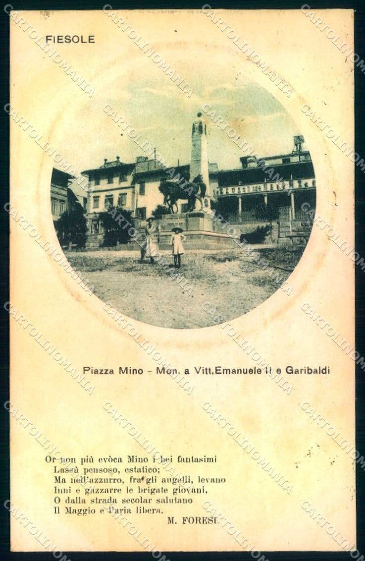 Firenze Fiesole Monumento Garibaldi Piazza Mino cartolina JK0719 – fronte