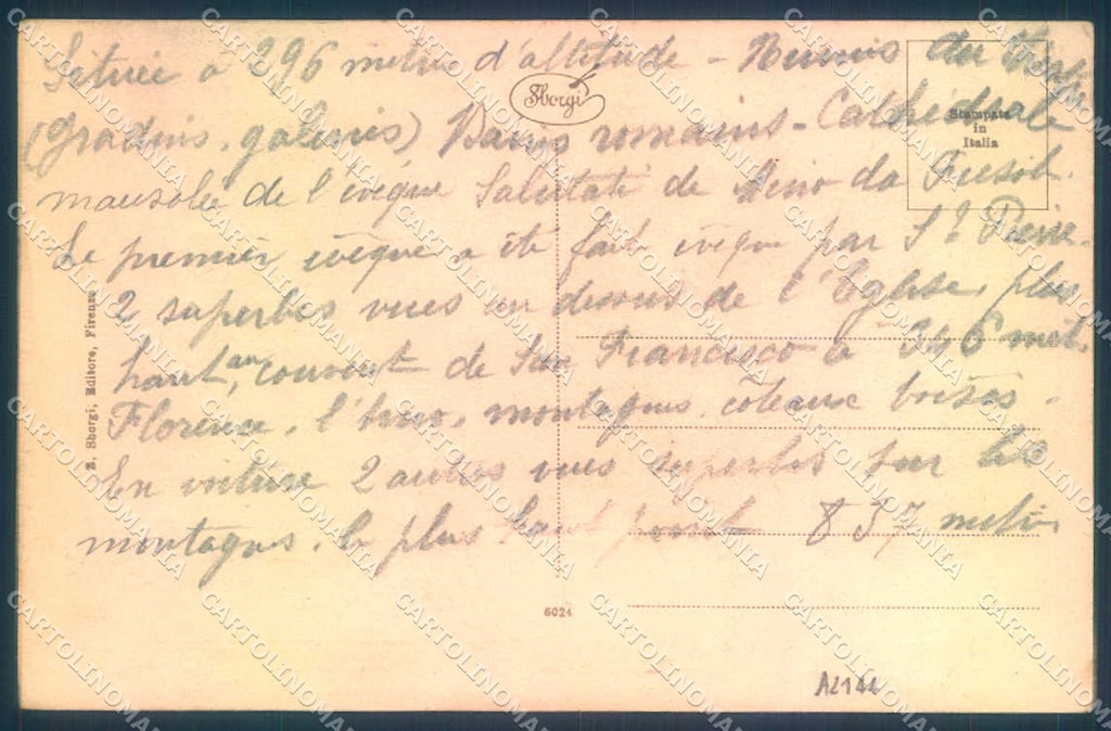 Firenze Fiesole Ponte San Domenico Sborgi cartolina JK0724 – retro