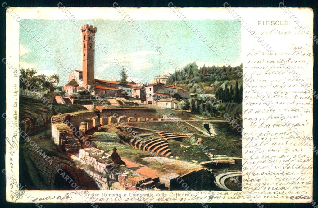 Firenze Fiesole Teatro Romano Trenkler 4523 PIEGA cartolina JK0725 – fronte