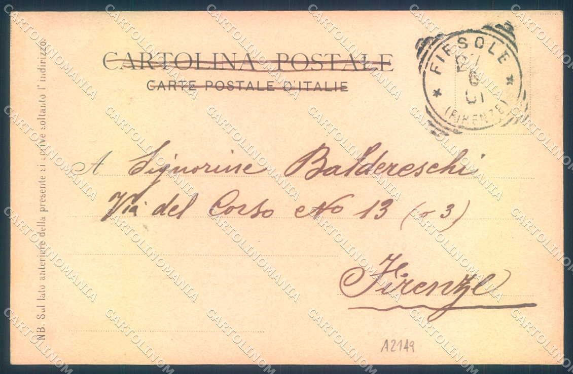Firenze Fiesole Convento San Francesco Pineider cartolina JK0727 – retro