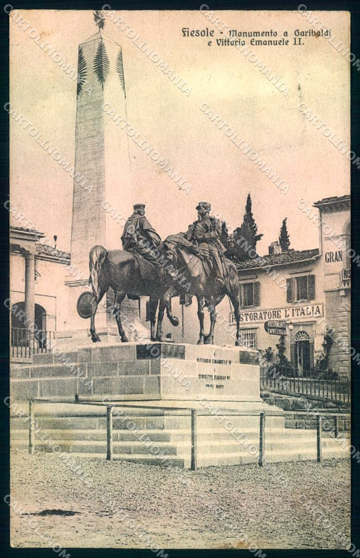 Firenze Fiesole Monumento Garibaldi Vittorio Emanuele II cartolina JK0728 – fronte