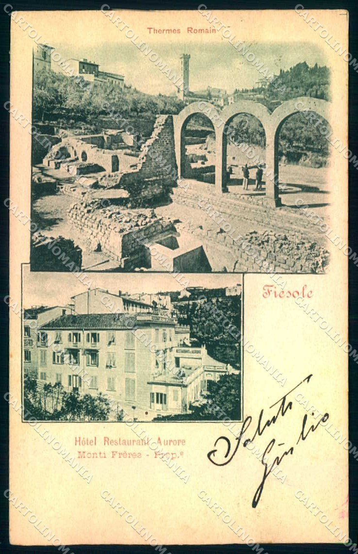Firenze Fiesole Albergo Aurora Terme cartolina JK0729 – fronte