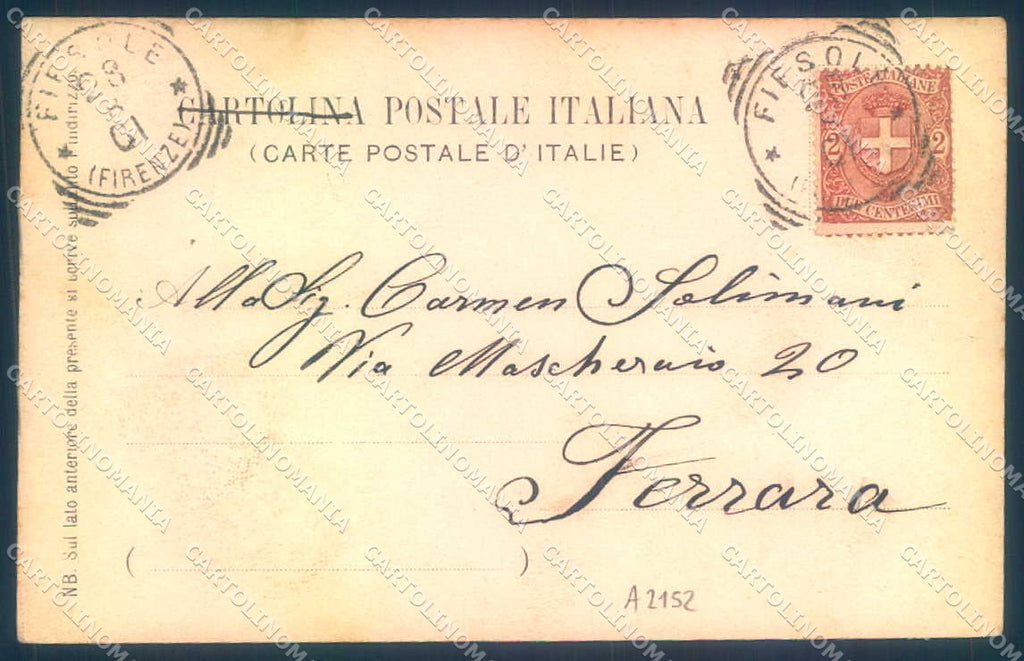 Firenze Fiesole Albergo Aurora Terme cartolina JK0729 – retro