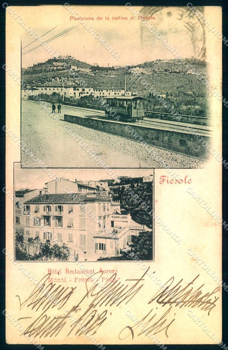 Firenze Fiesole Albergo Aurora Tram cartolina JK0731 – fronte