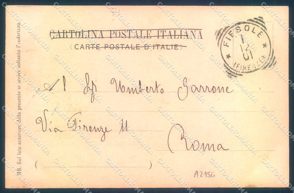 Firenze Fiesole Castello Vincigliata Albergo Aurora cartolina JK0733 – retro