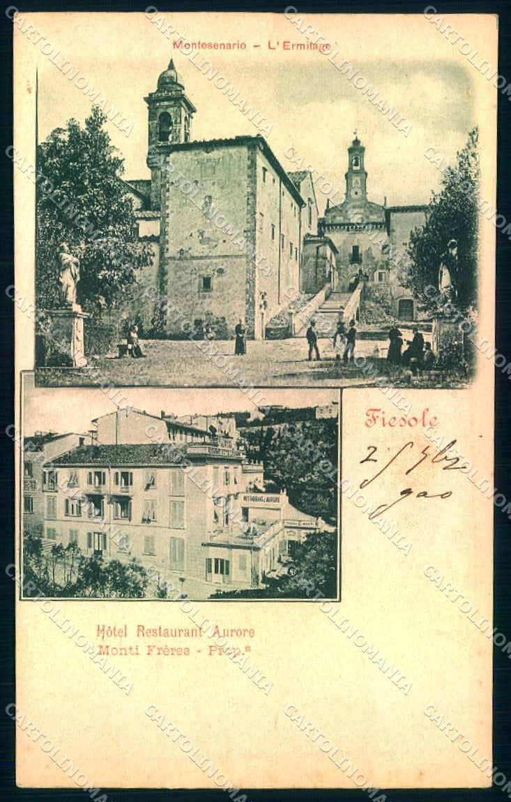 Firenze Fiesole Chiesa Albergo Aurora cartolina JK0734 – fronte