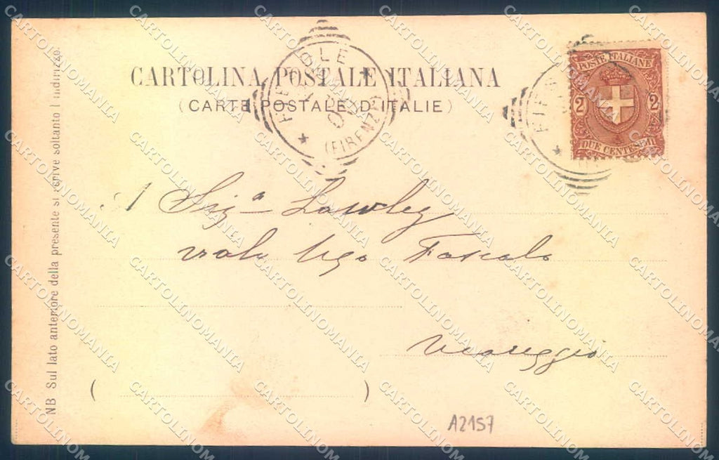 Firenze Fiesole Chiesa Albergo Aurora cartolina JK0734 – retro