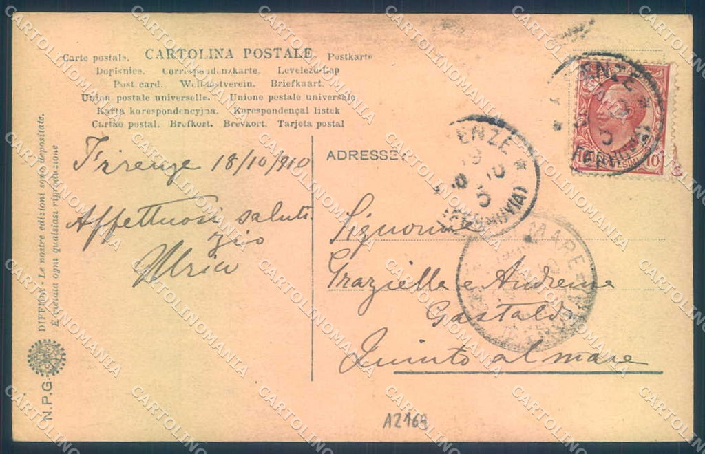 Firenze Fiesole Anfiteatro Romano NPG 246 Foto cartolina JK0744 – retro