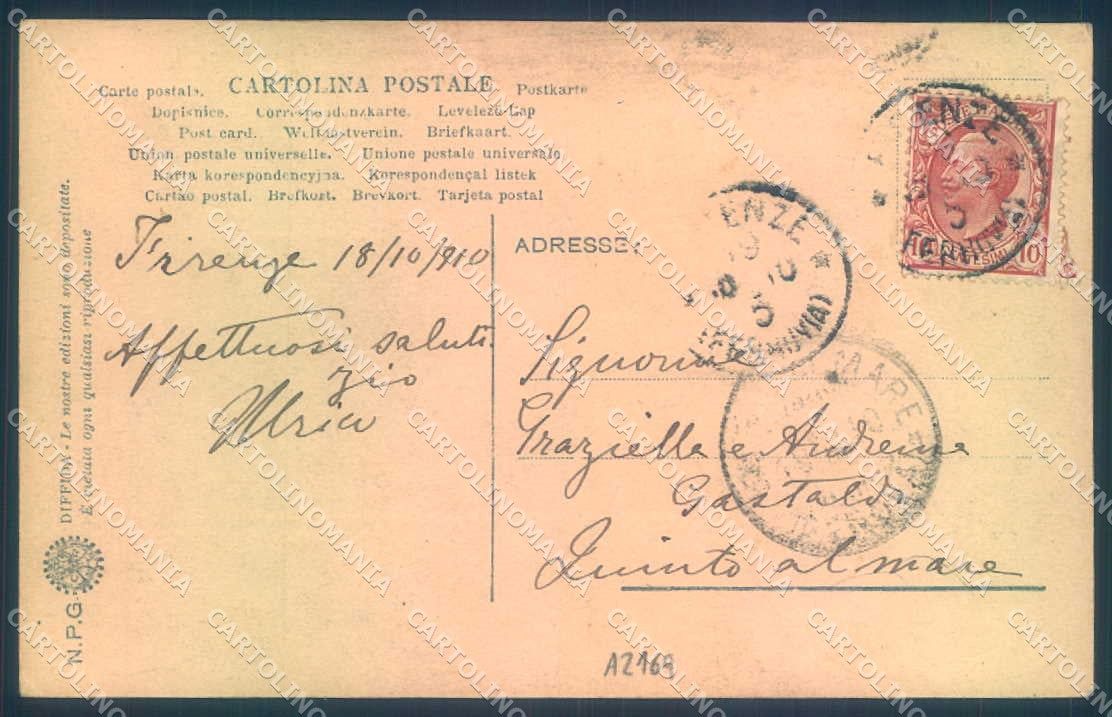 Firenze Fiesole Anfiteatro Romano NPG 246 Foto cartolina JK0744 – retro