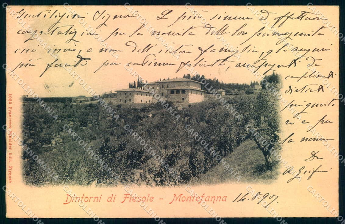 Firenze Fiesole Montefanna Pineider 1085 cartolina JK0751 – fronte