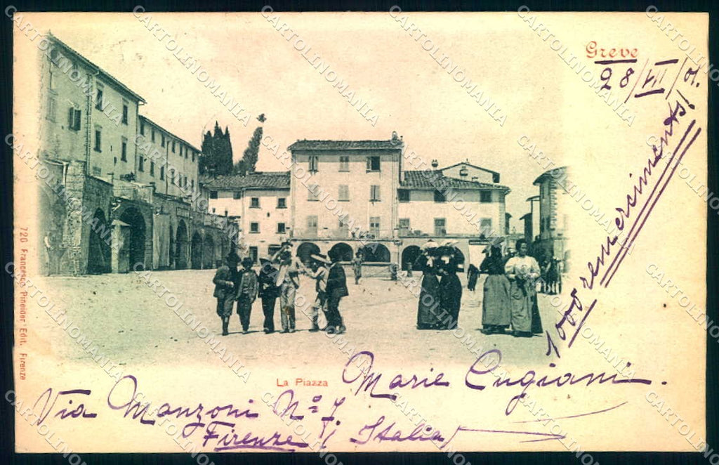 Firenze Greve in Chianti Piazza Pineider 720 cartolina JK0758 – fronte
