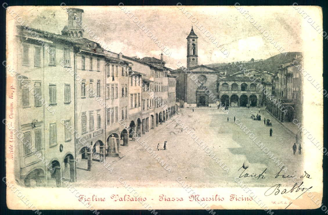 Firenze Figline Valdarno Chiesa Piazza ABRASA cartolina JK0764 – fronte