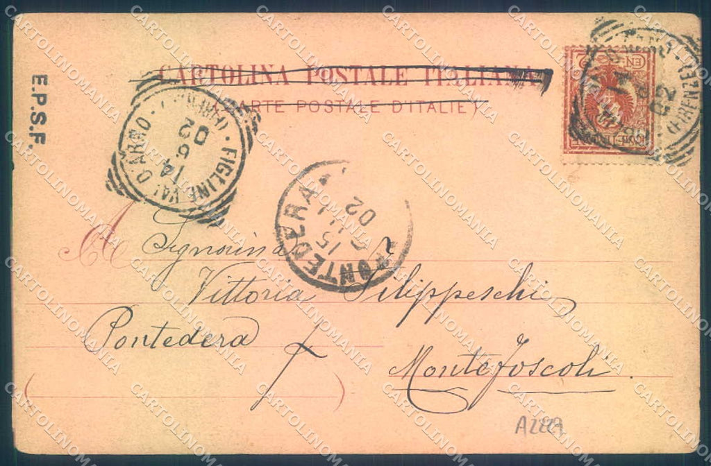 Firenze Figline Valdarno Chiesa Piazza ABRASA cartolina JK0764 – retro