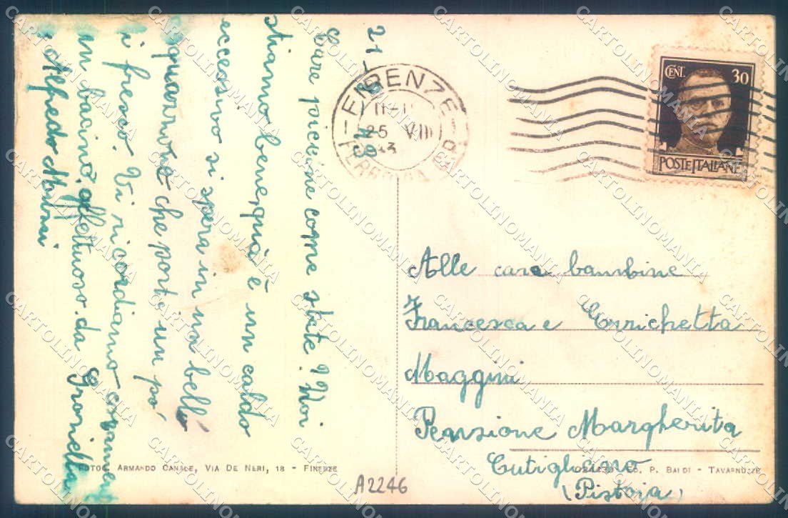 Firenze Tavarnuzze Chiesa San Cristoforo PIEGHE cartolina JK0769 – retro