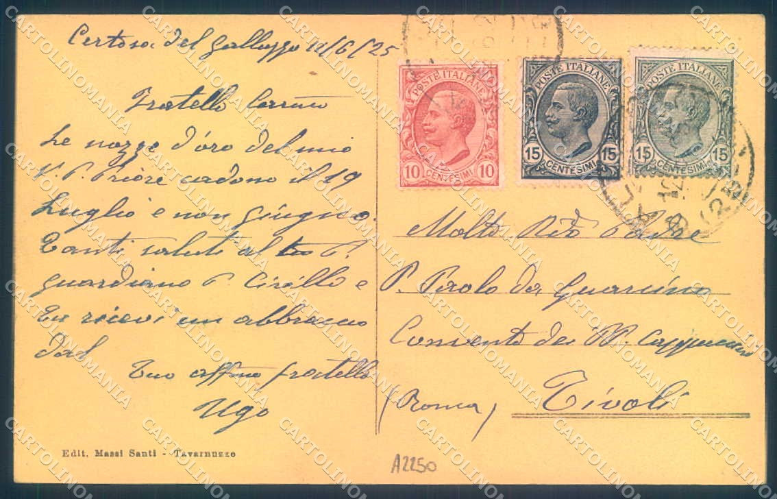 Firenze Tavarnuzze Chiesa Ritiro San Paolo della Croce cartolina JK0772 – retro