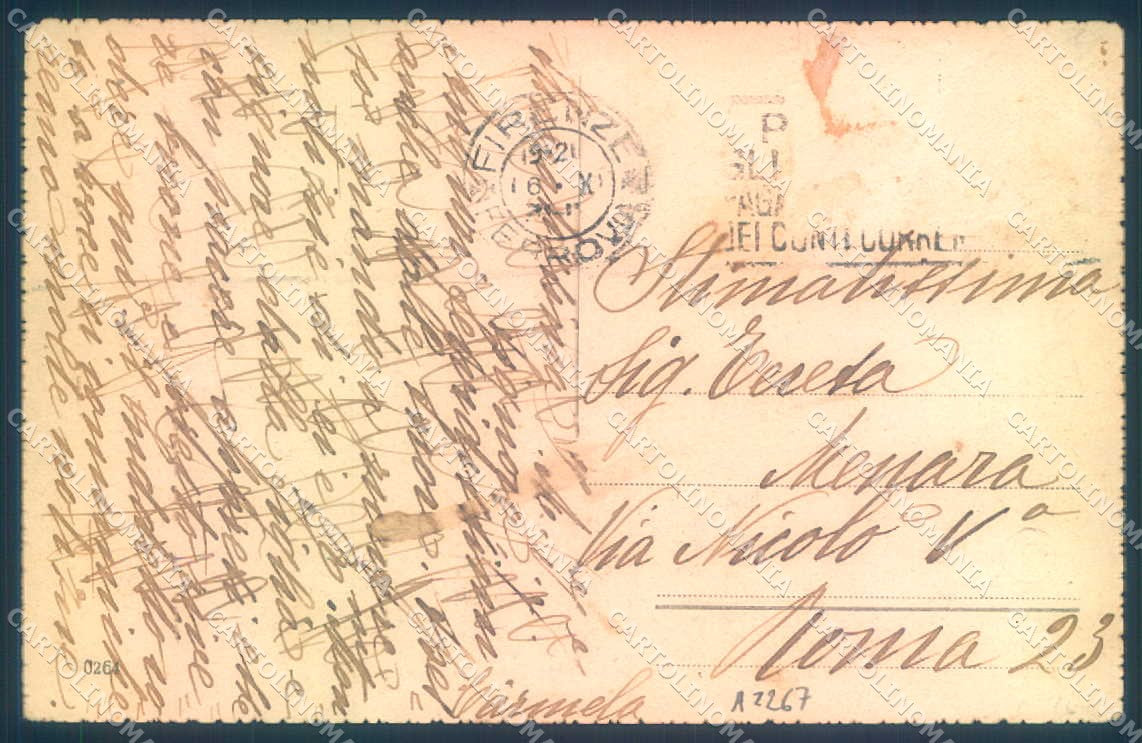 Firenze Tavarnuzze Chiesa Convento PIEGA ANGOLO cartolina JK0780 – retro