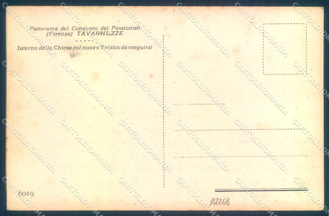 Firenze Tavarnuzze Chiesa Convento cartolina JK0781 – retro