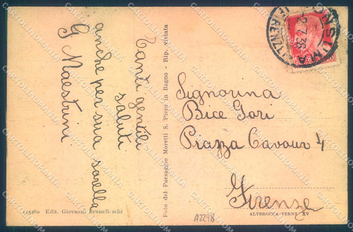 Firenze Consuma Alterocca 115280 cartolina JK0792 – retro