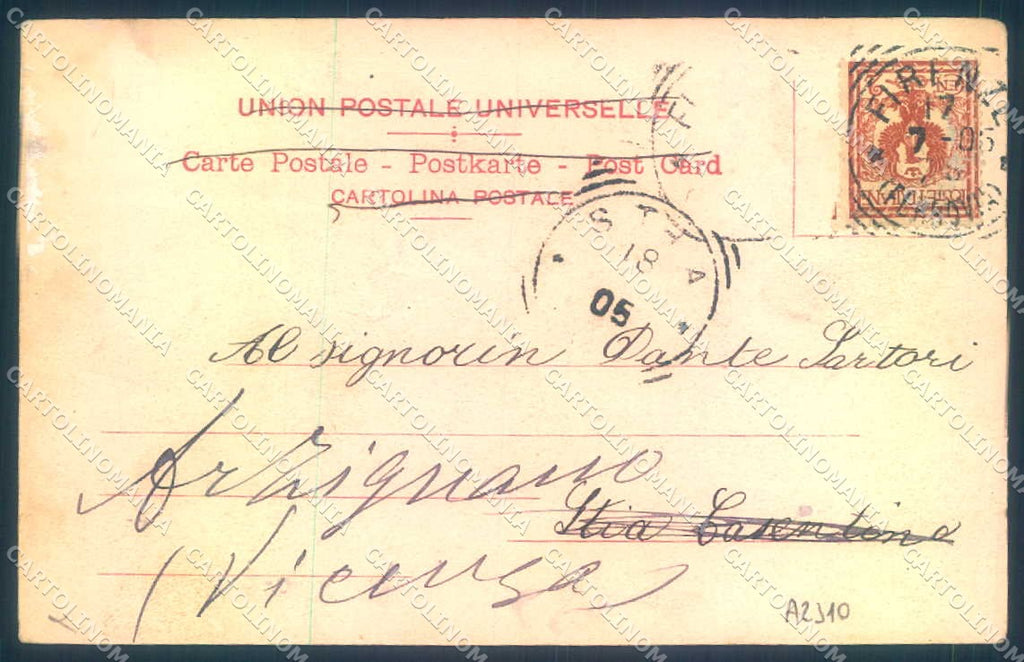 Firenze Settignano Piazza Desiderio Monumento cartolina JK0794 – retro