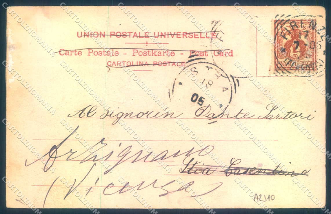 Firenze Settignano Piazza Desiderio Monumento cartolina JK0794 – retro
