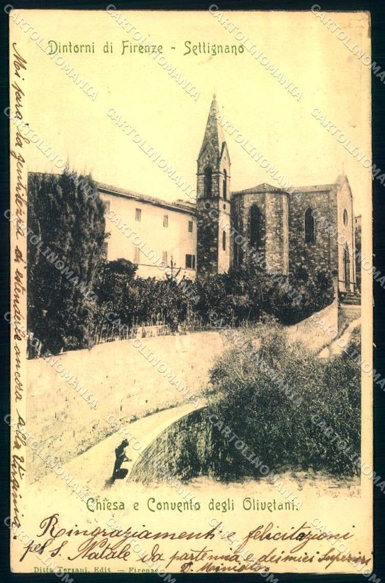 Firenze Settignano Chiesa Convento cartolina JK0798 – fronte