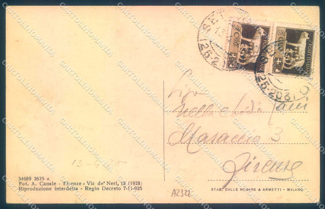 Firenze Settignano Chiesa Monaci Olivetani cartolina JK0801 – retro