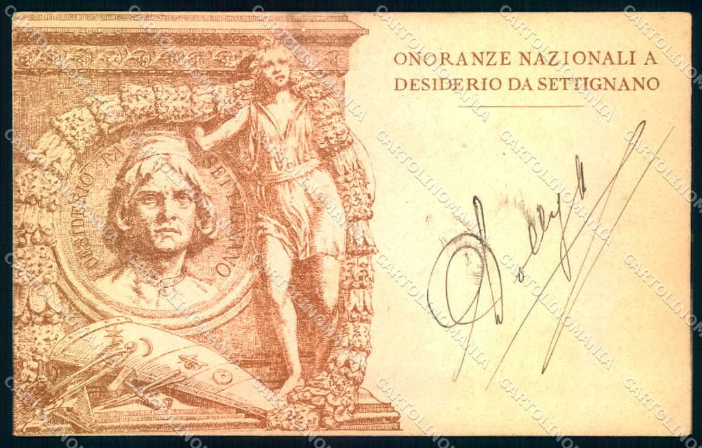 Firenze Settignano Onoranze Nazionali Desiderio cartolina JK0804 – fronte