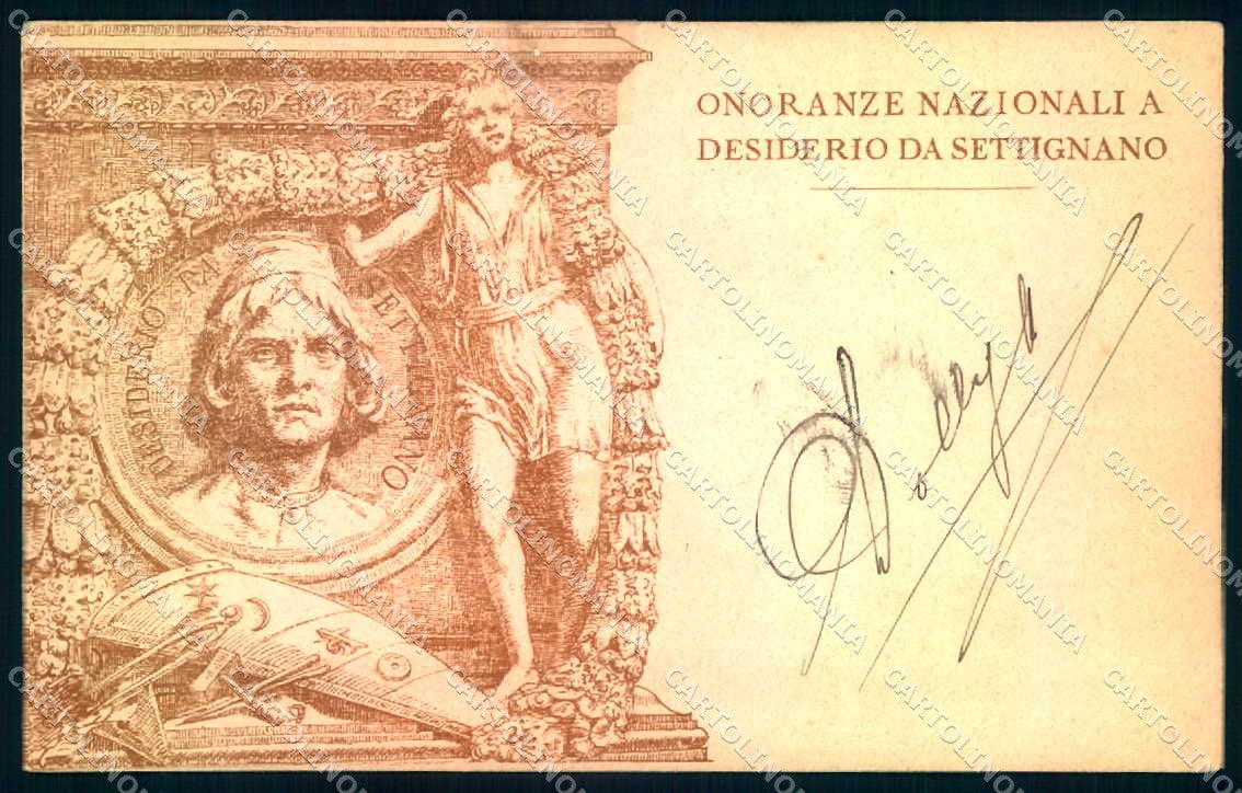 Firenze Settignano Onoranze Nazionali Desiderio cartolina JK0804 – fronte