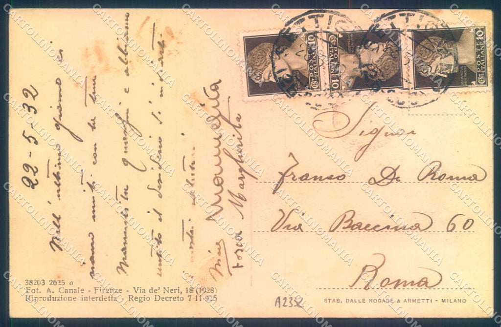 Firenze Settignano cartolina JK0805 – retro