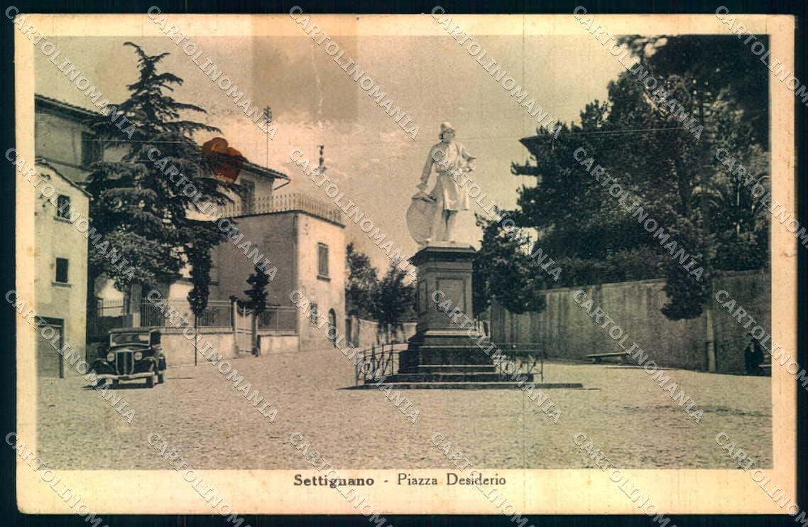 Firenze Settignano Piazza Desiderio Monumento RIPARATA cartolina JK0831 – fronte
