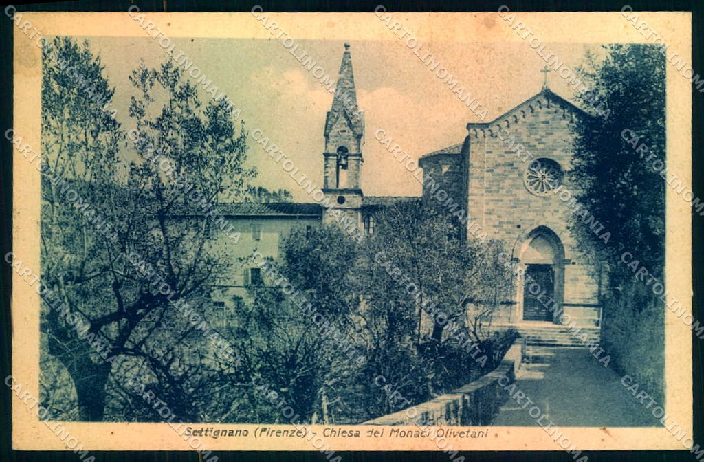 Firenze Settignano Chiesa Monaci Olivetani cartolina JK0837 – fronte