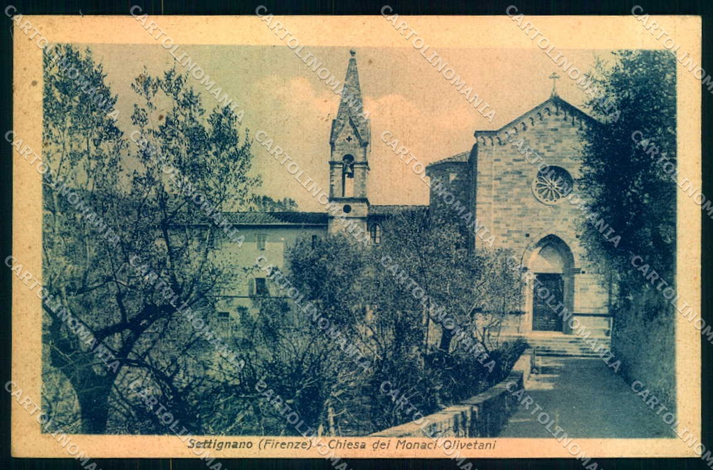 Firenze Settignano Chiesa Monaci Olivetani cartolina JK0838 – fronte