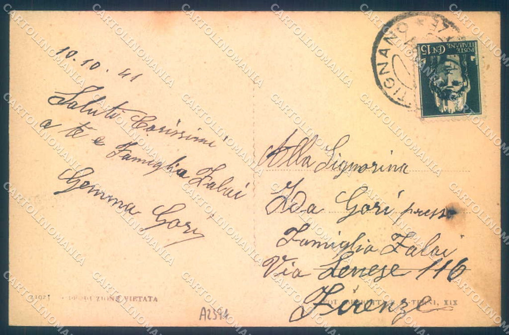 Firenze Settignano Chiesa Monaci Olivetani cartolina JK0838 – retro
