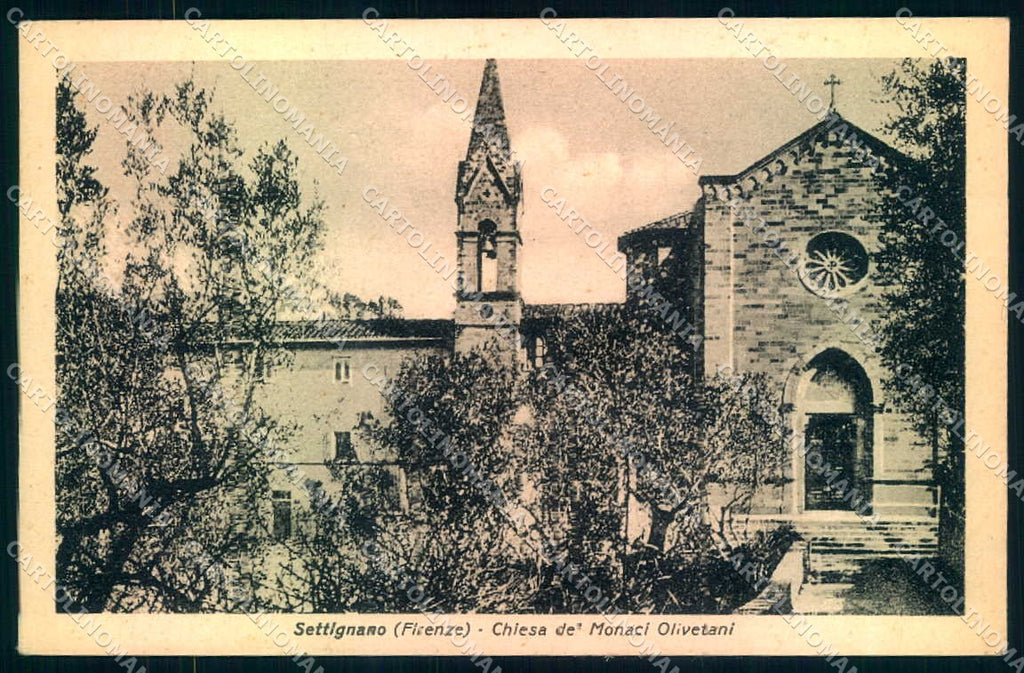 Firenze Settignano Chiesa Monaci Olivetani cartolina JK0839 – fronte