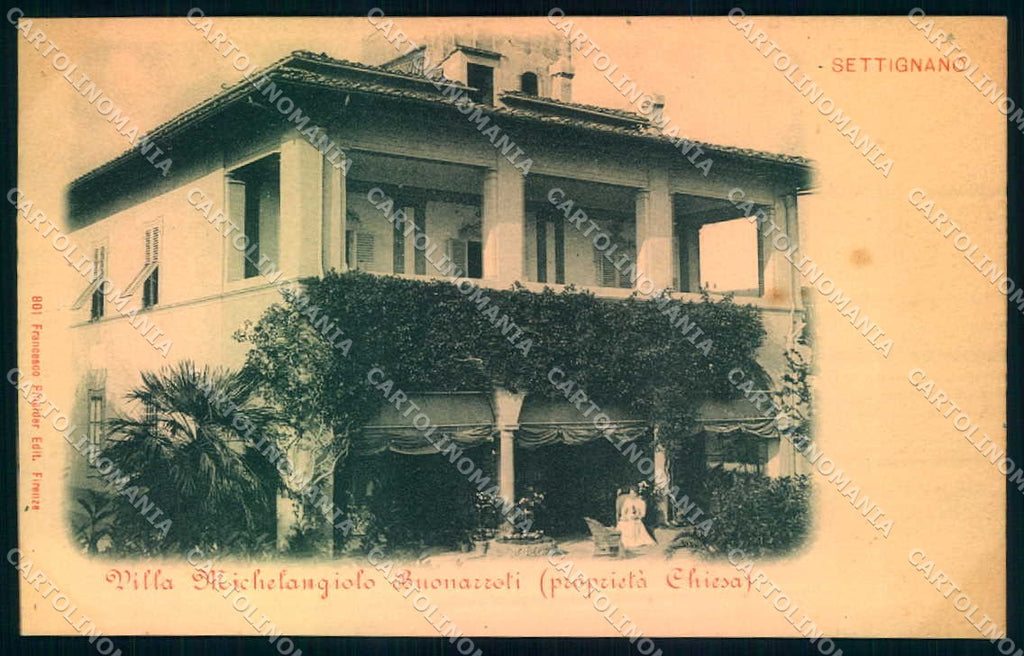 Firenze Settignano Villa Buonarroti Pineider 801 cartolina JK0842 – fronte