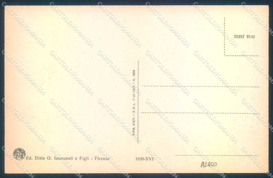 Firenze Settignano Villa Gamberaia cartolina JK0843 – retro