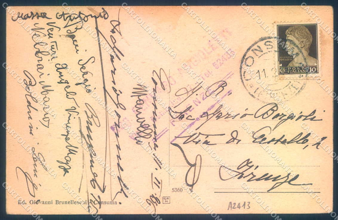 Firenze Consuma cartolina JK0846 – retro