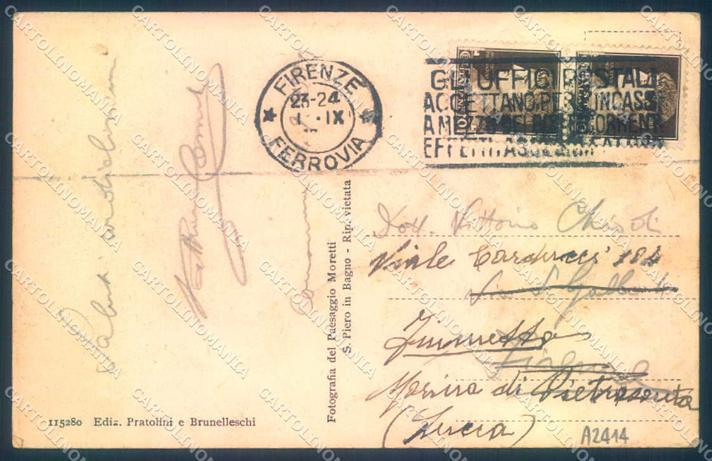 Firenze Consuma cartolina JK0847 – retro