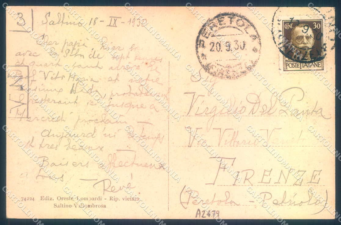 Firenze Vallombrosa Abetina cartolina JK0865 – retro
