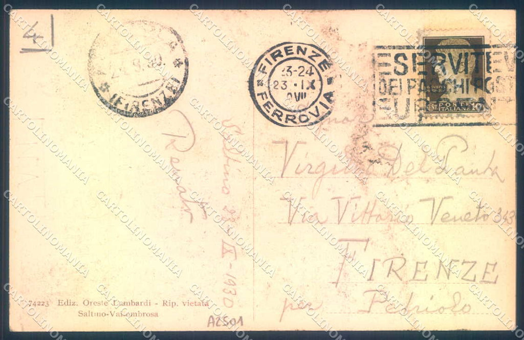 Firenze Vallombrosa Fonte dei Camorlinghi MACCHIA cartolina JK0875 – retro