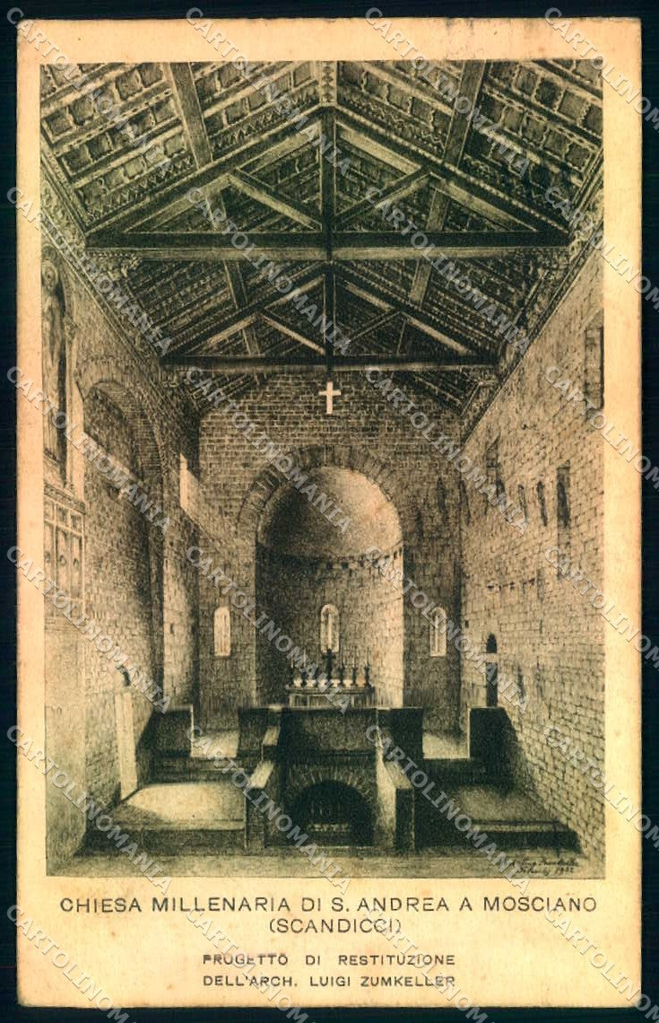 Firenze Scandicci S. Andrea a Mosciano Chiesa PIEGA cartolina JK0878 – fronte