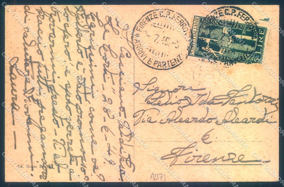 Firenze San Casciano Villa delle Corti cartolina JK0890 – retro