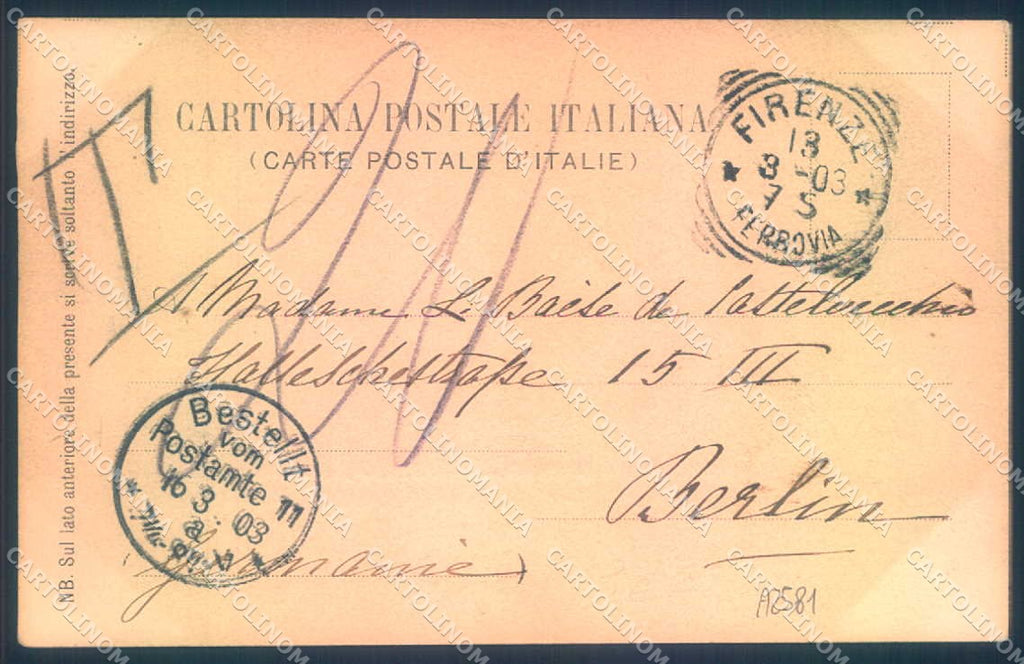 Firenze Fiesole S. Domenico Tram Pineider 11 cartolina JK0891 – retro