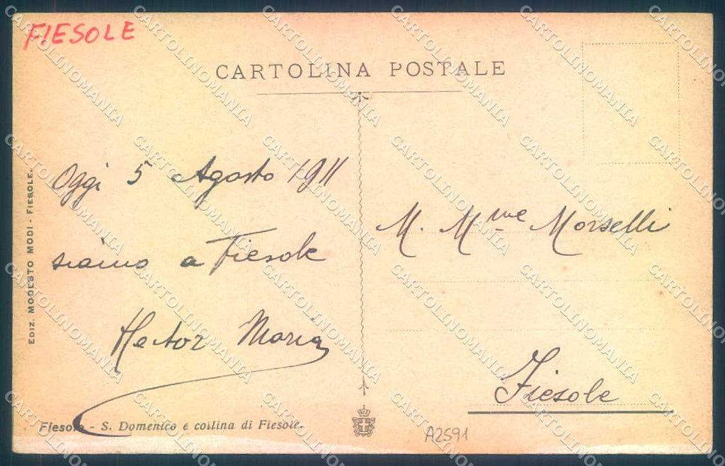Firenze Fiesole San Domenico Tram cartolina JK0896 – retro