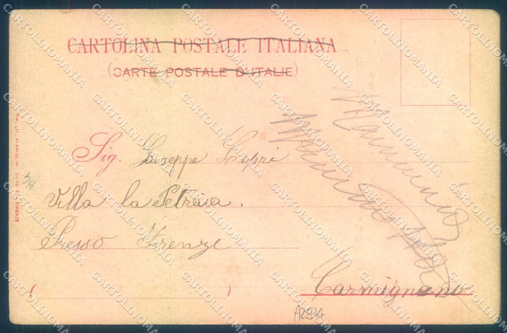Firenze Fiesole Chiostro Canonici Colonna Commemorativa cartolina JK0898 – retro