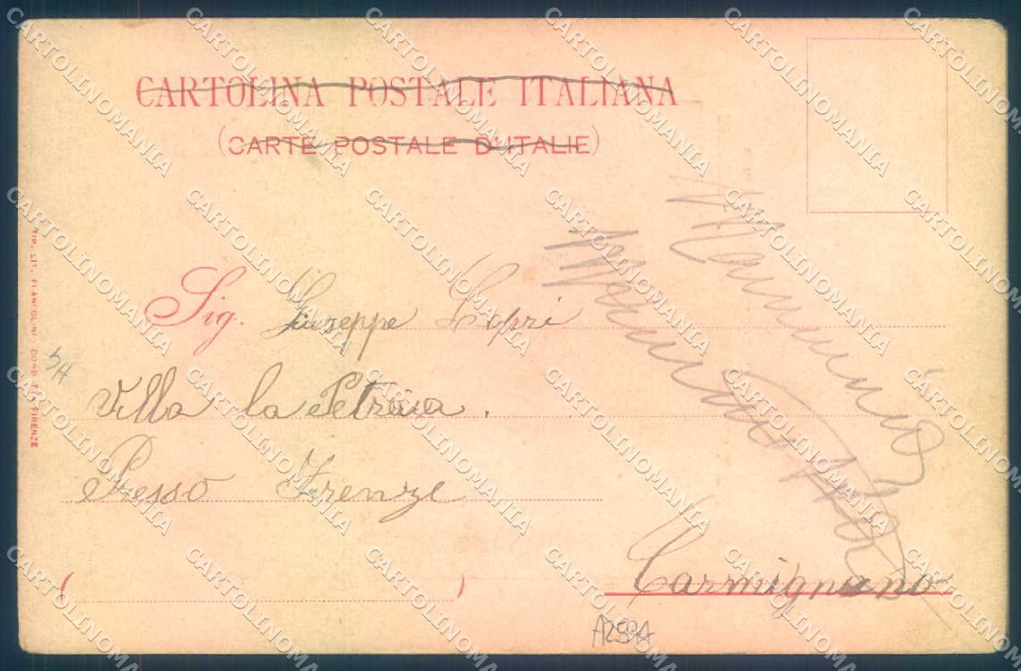 Firenze Fiesole Chiostro Canonici Colonna Commemorativa cartolina JK0898 – retro