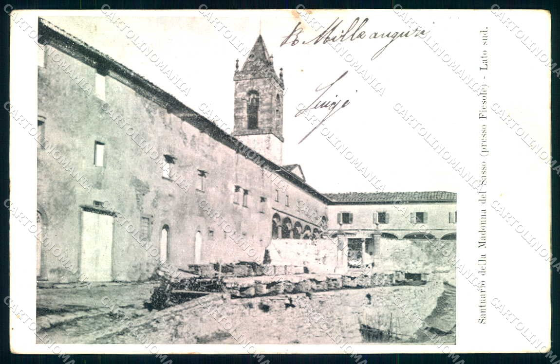 Firenze Fiesole Santuario Madonna del Sasso PIEGA ANGOLO cartolina JK0899 – fronte