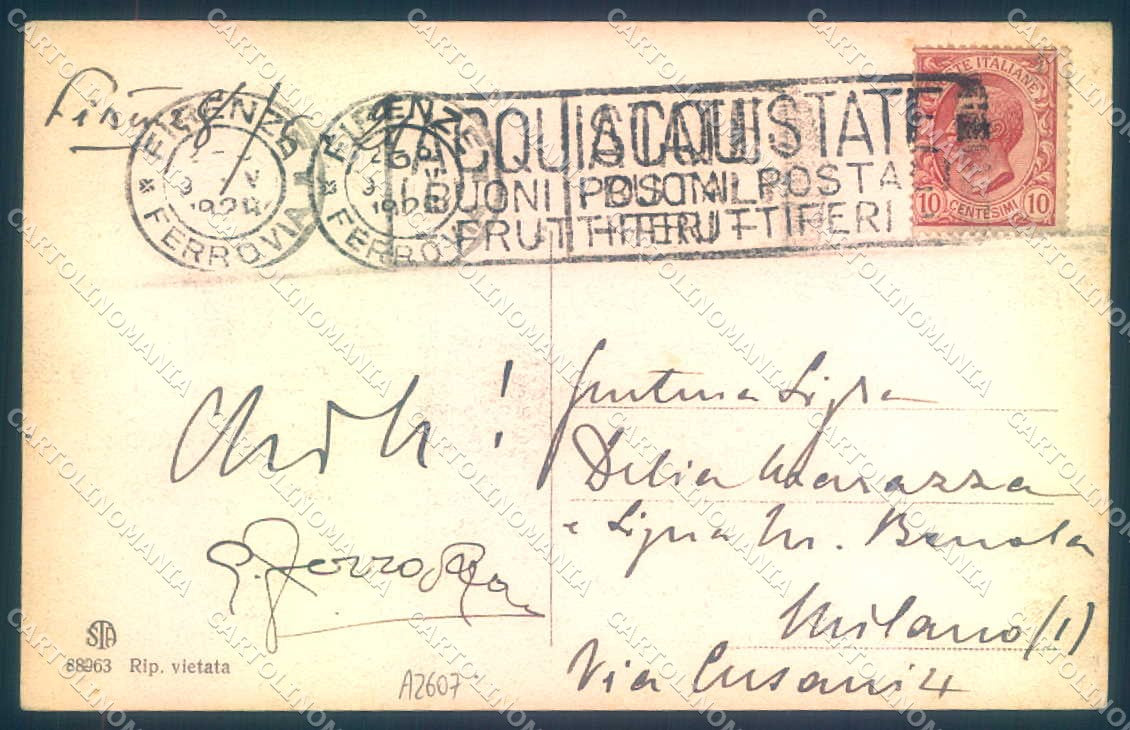 Firenze Fiesole San Francesco Alterocca 88963 PIEGA ANGOLO cartolina JK0909 – retro