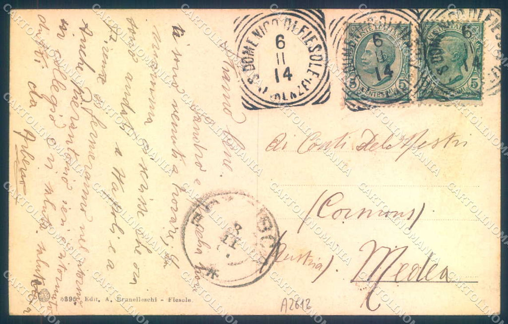 Firenze Fiesole Brunner 5396 cartolina JK0914 – retro